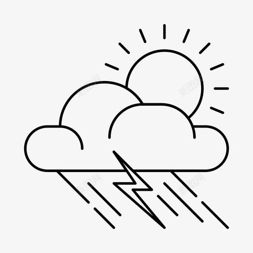 暴风雨云预报图标svg_新图网 https://ixintu.com 云 天气 暴风雨 闪电 雷声 预报