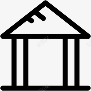 建筑顶点法院银行图标图标