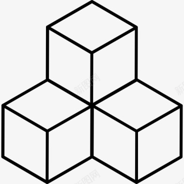 立方体方块数学图标图标