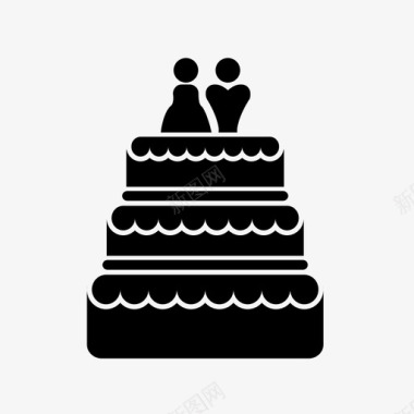 结婚蛋糕三层蛋糕我的婚礼图标图标