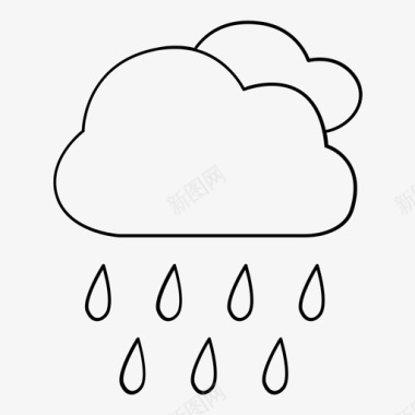 雨天气阵雨图标图标