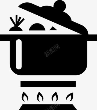 烹饪锅吃健康图标图标