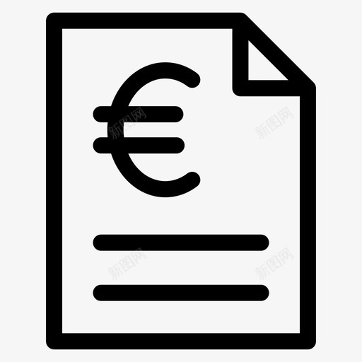 欧元发票票据财务图标svg_新图网 https://ixintu.com 收据 欧元发票 用户界面图标集 票据 财务