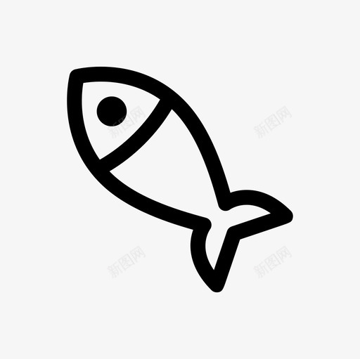 鱼熟鱼食物图标svg_新图网 https://ixintu.com 海鲜 熟鱼 食物 食物和厨房轮廓图标集 餐 鱼