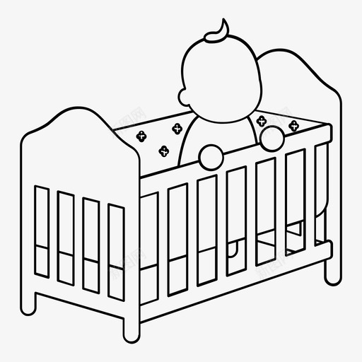 婴儿摇篮床婴儿床图标svg_新图网 https://ixintu.com 婴儿 婴儿床 婴儿摇篮 婴儿轮廓 幼儿 床