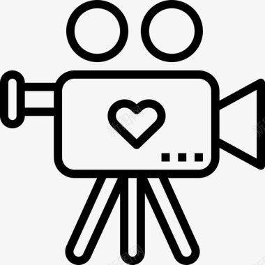 婚礼视频相机爱情图标图标