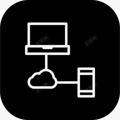 云笔记本移动图标svg_新图网 https://ixintu.com 云 在线 存储 移动 笔记本 联网和共享瓦片的区别