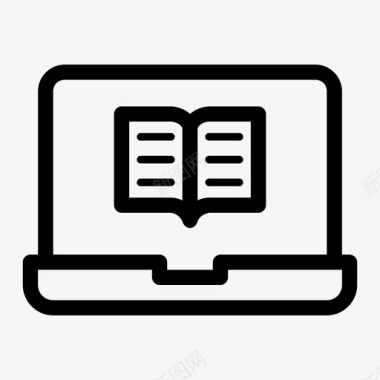 笔记本电脑阅读书籍设备图标图标