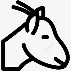 鸟类的农场山羊动物羚羊图标高清图片