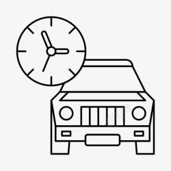 汽车保养矢量汽车保养时钟时间表图标高清图片
