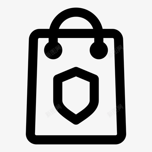 安全购物袋网上购物车网上购物图标svg_新图网 https://ixintu.com 安全购物袋 纸袋 网上商店 网上购物 网上购物车