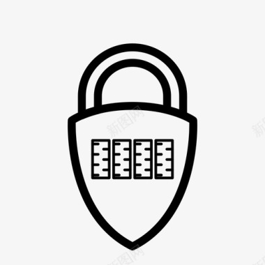 挂锁组合锁锁定密码图标图标