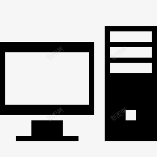 台式计算机cpu监视器图标svg_新图网 https://ixintu.com cpu 台式计算机 塔 工作 监视器 移动和计算机设备字形