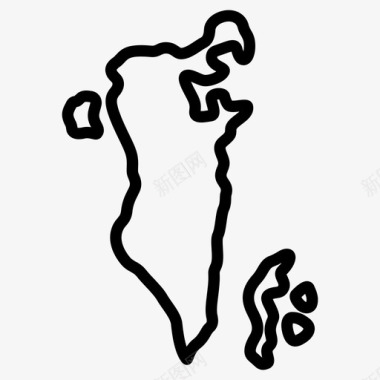 巴林国家地图岛屿图标图标