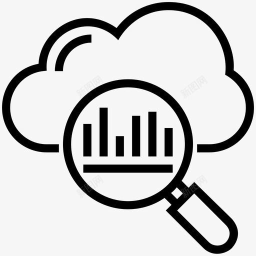 搜索图云图放大镜图标svg_新图网 https://ixintu.com 云图 云数据技术轮廓图标 在线图 搜索图 放大镜