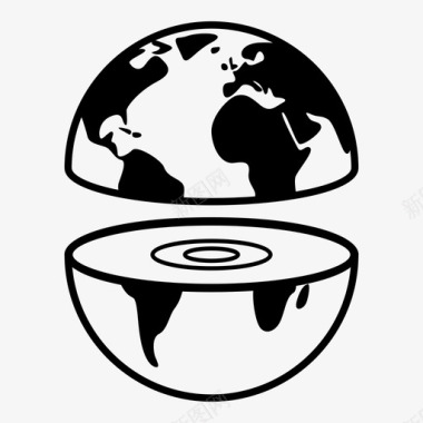 地球核心横截面图标图标