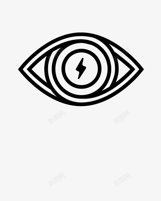 眼睛圆圈闪电图标svg_新图网 https://ixintu.com 圆圈 射线 看到了吗 眼睛 闪电