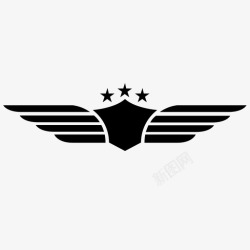 战斗机飞行员飞行员联队空军徽章图标高清图片