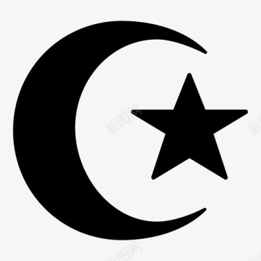 穆斯林月亮宗教图标图标
