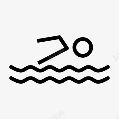 游泳水上运动奥运会图标图标