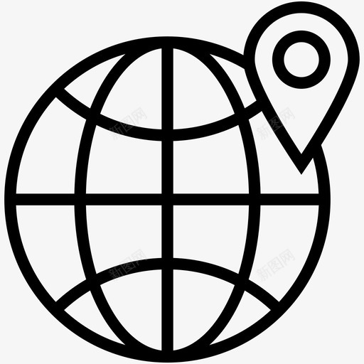 世界位置全球位置地球仪图标svg_新图网 https://ixintu.com 世界位置 全球 全球位置 地图针 地球仪 房地产线图标