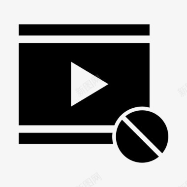 拒绝视频媒体播放器电影图标图标