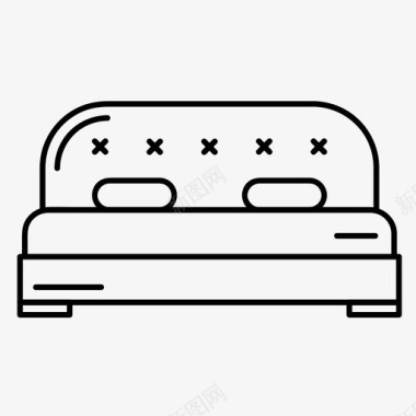 床卧室家具双人床图标图标