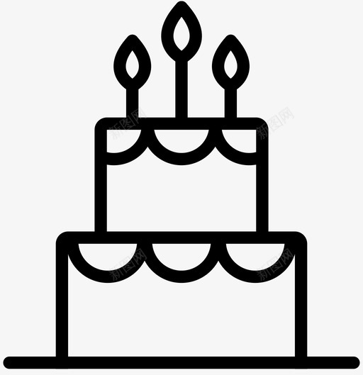 生日蛋糕蜡烛甜点图标svg_新图网 https://ixintu.com 甜点 生日蛋糕 蜡烛 食物