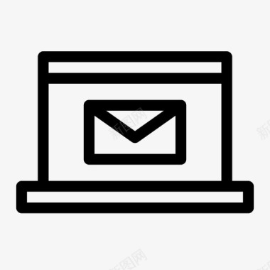 笔记本电脑电子邮件警报收件箱图标图标