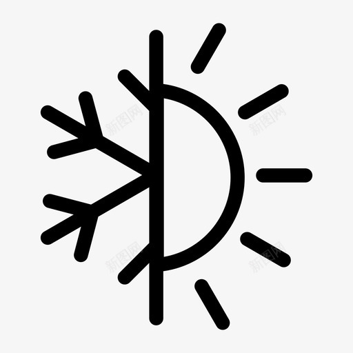 凉爽空调气候图标svg_新图网 https://ixintu.com 凉爽 天气 季节 暖气 概要收集 气候 空调