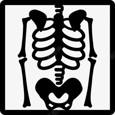 X射线骨骼视图健康设置填充图标图标