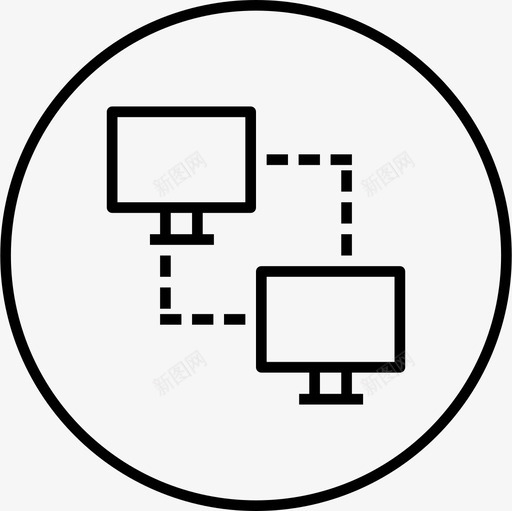 传输计算机连接图标svg_新图网 https://ixintu.com 互联网 传输 系统 网络 联网和共享环线 计算机 连接