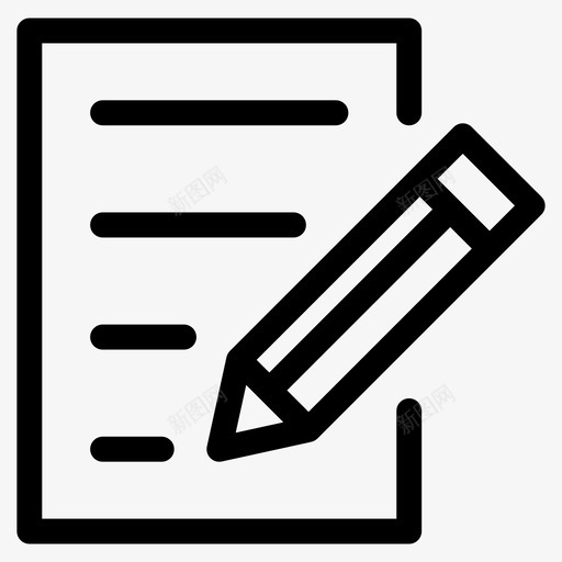 写信文件列表图标svg_新图网 https://ixintu.com 写信 列表 文件 用户界面图标集 记事本 铅笔