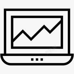 矢量流线图笔记本电脑统计搜索引擎优化图图标高清图片