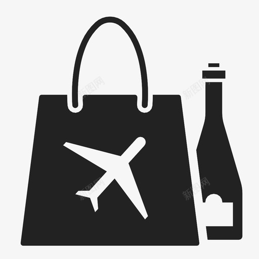 免税机场购物袋图标svg_新图网 https://ixintu.com 免税 旅游 机场 购买 购物 购物袋 香槟