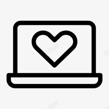 笔记本电脑收藏夹设备心脏图标图标