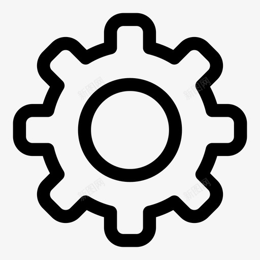 齿轮配置控制图标svg_新图网 https://ixintu.com 控制 纯线路 设置 配置 齿轮