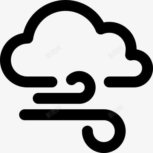 风坏天气云图标svg_新图网 https://ixintu.com 云 坏天气 天气预报 风