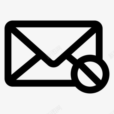拒绝电子邮件计算机邮件收件箱图标图标