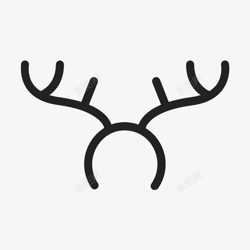 驯鹿角圣诞节头带图标svg_新图网 https://ixintu.com 圣诞节 头带 驯鹿角