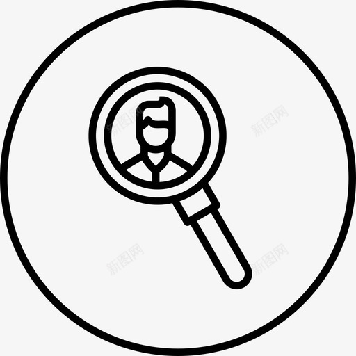 寻找经纪人放大镜图标svg_新图网 https://ixintu.com 人 卖家 寻找 房地产圆线 搜索 放大镜 经纪人