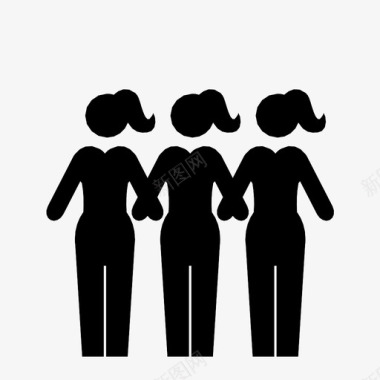团体妇女俱乐部朋友图标图标