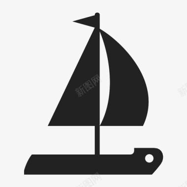 帆船小船船图标图标