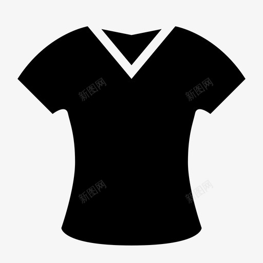 衬衫上衣v领图标svg_新图网 https://ixintu.com v领 上衣 女士 美人纹 衬衫