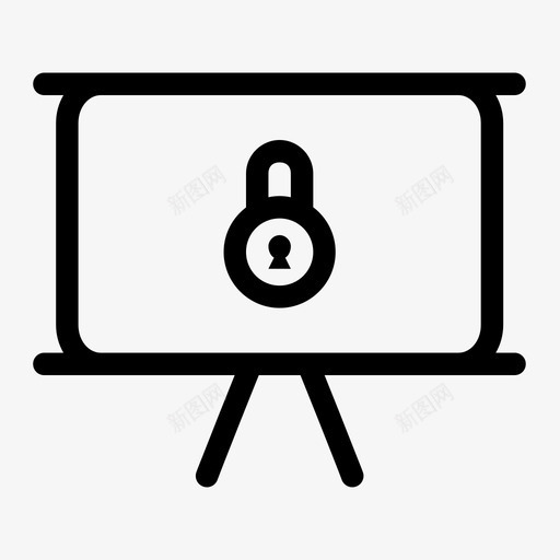 保护投影屏幕锁挂锁图标svg_新图网 https://ixintu.com 保护投影屏幕 安全 挂锁 锁