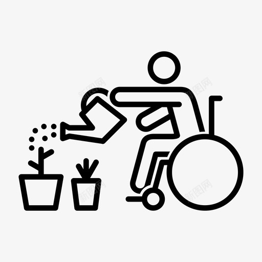 浇水无障碍园艺图标svg_新图网 https://ixintu.com 人 园艺 无障碍 植物 浇水 盆栽 轮椅