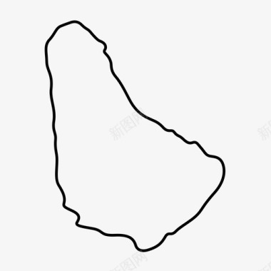 巴巴多斯国家地图岛屿图标图标