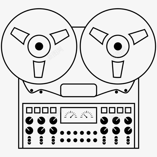 录音机1音乐制作图标svg_新图网 https://ixintu.com 1 卷轴 录音室 录音室设备 录音机 音乐制作