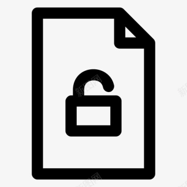 解锁文件文档文档纸张图标图标