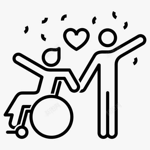 婚礼无障碍爱情图标svg_新图网 https://ixintu.com 婚姻 婚礼 无障碍 爱情 男人 轮椅